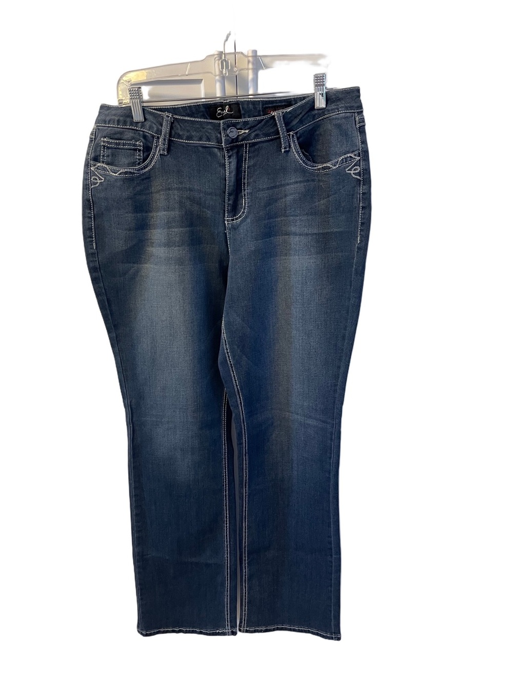 Earl Women’s Slim Boot Jeans Stretch Designer with Pocket Embellishments Sz 16
